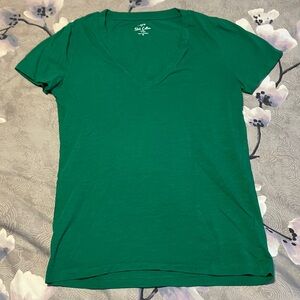 J. Crew Vibrant Green V-Neck Tee